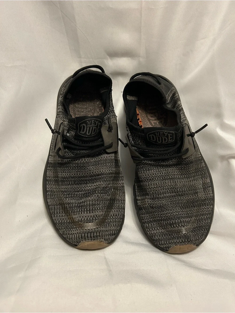 Hey Dude Men's Charcoal Knit Slip-On Sneakers